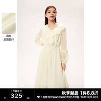 诗凡黎衬衫浪漫木耳荷叶边系带2023秋雪纺衫上衣女合集 米白 全身衣 155/80A/S