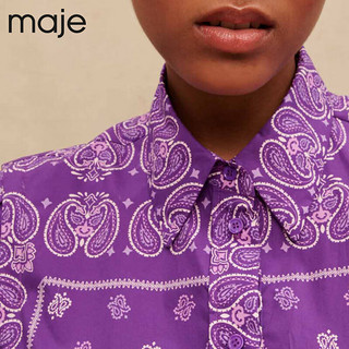 Maje2023夏季女装法式衬衫式连衣裙MFPRO03032 紫色 T34