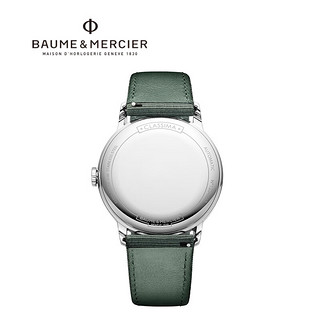 名士（Baume & Mercier）瑞士手表克莱斯麦系列休闲时尚自动机械绿色帆布表带男表M0A10696