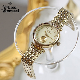 Vivienne Westwood 西太后女生手表金色双表盘轻奢钢带小众女表小金表 金色钢带女表