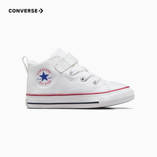 CONVERSE 匡威 婴童鞋男女童学步鞋2023儿童魔术贴易穿脱中帮帆布鞋 白 26码 适合脚长17cm