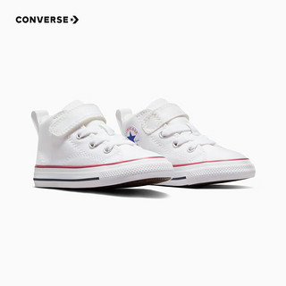 CONVERSE 匡威 婴童鞋男女童学步鞋2023儿童魔术贴易穿脱中帮帆布鞋 白 26码 适合脚长17cm