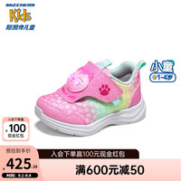 SKECHERS 斯凯奇 宝宝童鞋灯鞋女童魔术贴闪灯鞋小童休闲运动鞋302698N