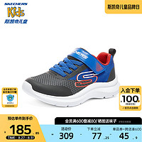 Skechers斯凯奇男童鞋2023新款轻便魔术贴跑步鞋儿童春秋季运动鞋403879L 木炭色/黑色/CCBK 28.5码