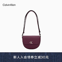 Calvin Klein女包23早秋新款时尚淑女金属字母翻盖单肩斜挎马鞍包DH3464 515-洋葱紫 OS