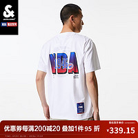 杰克·琼斯（JACK&JONES）夏季NBA联名款宽松字母印花运动休闲短袖T恤男装223301004 A06本白色 165/88A/XS