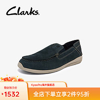 Clarks其乐男士春夏时尚平底一脚蹬乐福鞋透气舒适休闲 海军蓝 261646877 39.5