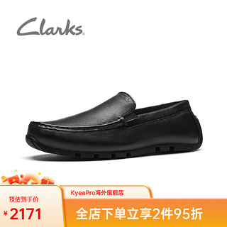 Clarks其乐男士春季一脚蹬乐福鞋低帮休闲舒适懒人鞋男 黑色 261666847 39.5