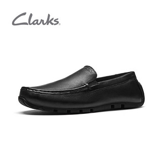 Clarks其乐男士春季一脚蹬乐福鞋低帮休闲舒适懒人鞋男 黑色 261666847 39.5