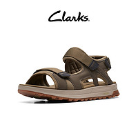 Clarks其乐男鞋复古潮流魔术贴休闲凉鞋舒适耐磨户外沙滩鞋 橄榄绿 261703227 41