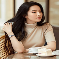 天梭(TISSOT)小美人系列刘亦菲同款石英钢带手表女表 白色表盘