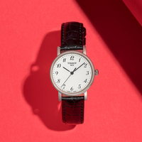 天梭(TISSOT)魅时系列简约石英皮带手表女表 白色表盘