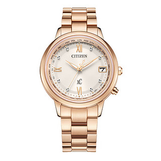 西铁城（CITIZEN）光动能xC系列多局电波万年历多功能女表 CB1132-51W