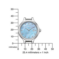Citizen女士银色钛金属精钢表带天蓝色表盘腕表31mm 天蓝色