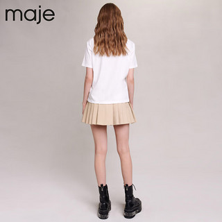 Maje2023秋季女装时尚装饰字母短袖白色T恤衫上衣MFPTS00764 白色 T1