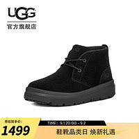 UGG2023秋季男士舒适平底系带纯色圆头时尚休闲短靴 1151773 BLK|黑色 40