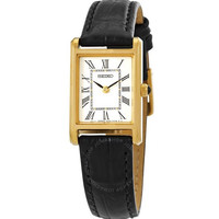 精工(SEIKO)手表太阳能简约时尚方形皮带腕表男女表SUP25 SWR054 石英款 女款