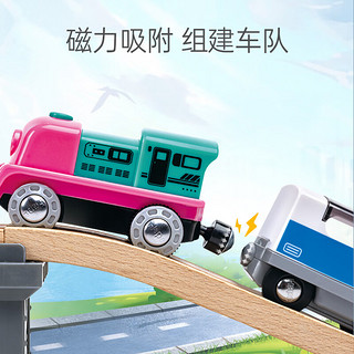 Hape 仓库直发 火车头玩具 儿童轨道小火车1-3-6岁男女小孩宝礼物 E8490 粉色炫彩电动小火