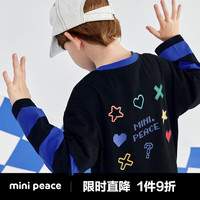 MiniPeace太平鸟童装春秋新男童长T恤F1CPD3A02 黑色 160cm