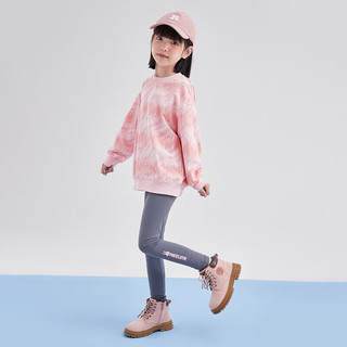 笛莎（DEESHA）女童2023秋时尚卫衣裤子印花套装8M233T101粉红110