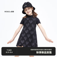 Little MO&CO. little moco童装23秋女童两件装短袖T恤牛仔连衣裙KBC3DRS006 牛仔黑色 110/52
