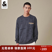 杰克琼斯 杰克·琼斯（JACK&JONES）秋季男装潮流宽松满印幽灵卫衣长袖打底男士 水泥灰-E40 175/96A/M