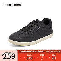 SKECHERS 斯凯奇 男士商务休闲鞋复古百搭轻便运动德训鞋板鞋低帮鞋210742 黑色/BLK 40