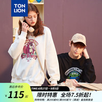 唐狮 TONLION[玩具总动员联名]圆领情侣卫衣男2023秋季新款可爱情侣装女 男款/黑色 S