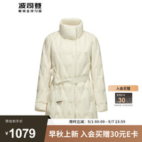 波司登（BOSIDENG）羽绒服女商务气质蓬松立领外套B30134142 白桦色8119 175/96A