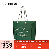 斯凯奇（Skechers）单肩包手提包购物包舒适高级感正反两用包L323U153 T345深绿色/03TM 20升以下