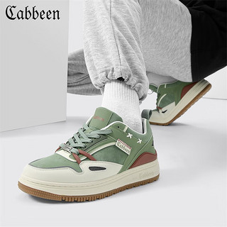 卡宾（CABBEEN）男鞋复古版低帮板鞋舒适休闲鞋户外潮鞋2023秋冬 米绿 皮鞋码38