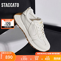 STACCATO 思加图 2023秋季时尚运动鞋厚底增高休闲鞋德训鞋女鞋EH101CM3 光学白 38