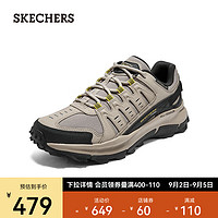 斯凯奇（Skechers）户外轻质吸震耐磨徒步越野运动鞋237501 灰褐色/黑色/TPBK 39.5