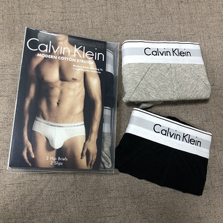 Calvin Klein美国 CK男士纯棉U凸三角内裤性感舒适三角裤 2条黑色 S码适合腰围2尺1-2尺3