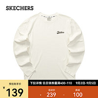 斯凯奇（Skechers）男款针织长袖T恤衫L323M073 棉花糖白/0074 S