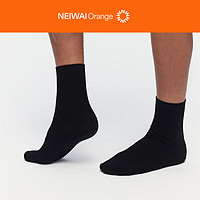NEIWAI Orange内外橙线|男士袜子4双装中短筒袜抑菌纯色透气百搭消臭 中筒袜-白色/白色/浅灰/黑色 F