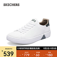 斯凯奇（Skechers）MARK NASON系列男士时尚休闲鞋222189 白色/绿色/WGR 40