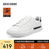 斯凯奇（Skechers）男士商务休闲鞋 夏季小白鞋 时尚低帮板鞋舒适透气潮流鞋210631 白色/WHT 39.5