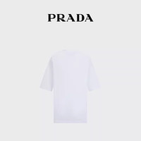 PRADA/普拉达【礼物】男士宽松版型罗纹针织棉质T恤短袖 黑色 L