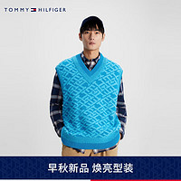 TOMMY HILFIGER COLLECTION23秋季男含羊毛混纺提花宽松针织背心32409 湖蓝色CZU M