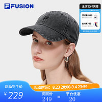 FILA FUSION斐乐潮牌棒球帽2023秋休闲遮阳帽鸭舌帽男女帽子 深黑-BK XS