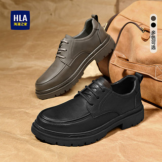 海澜之家HLA男鞋经典工装鞋低帮休闲鞋大头鞋HAAGZM3ACU0253 黑色43