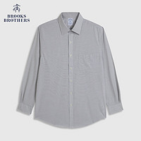 布克兄弟（BrooksBrothers）男23新SUPIMA棉宽距领免烫格纹正装衬衫 0003-暗灰色格纹 15/4/H