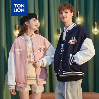 唐狮 TONLION[乐一通系列]情侣外套2023秋季新款男女棒球服春秋情侣装潮 女款/雾霾粉 S