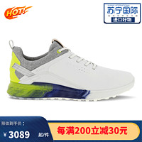 ecco 爱步 男鞋 21新款 S-THREE SPIKELESS 运动休闲鞋男子健步鞋高尔夫球鞋 WHITE/LIMEPUNCH白色/青柠色 45