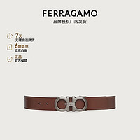 菲拉格慕（Ferragamo）【品牌授权门店发货】男士棕色双面Gancini皮带 0764157_C _100