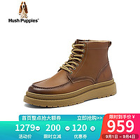 暇步士（Hush Puppies）工装靴男士高帮休闲英伦大黄短靴L2S01DD3 棕色 38