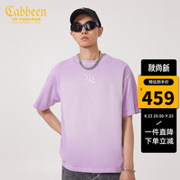 卡宾男装LOGO印花T恤23夏宽松短袖纯棉商场同款H3233132009 中紫色19 50/175/L