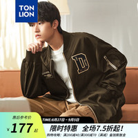 唐狮 TONLION棒球夹克男2023秋季新外套男士美式棒球领休闲 军绿 S