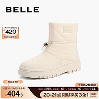 BeLLE 百丽 保暖雪地靴女冬季商场新款靴子时尚厚底短靴加绒棉鞋X4D1DDD1